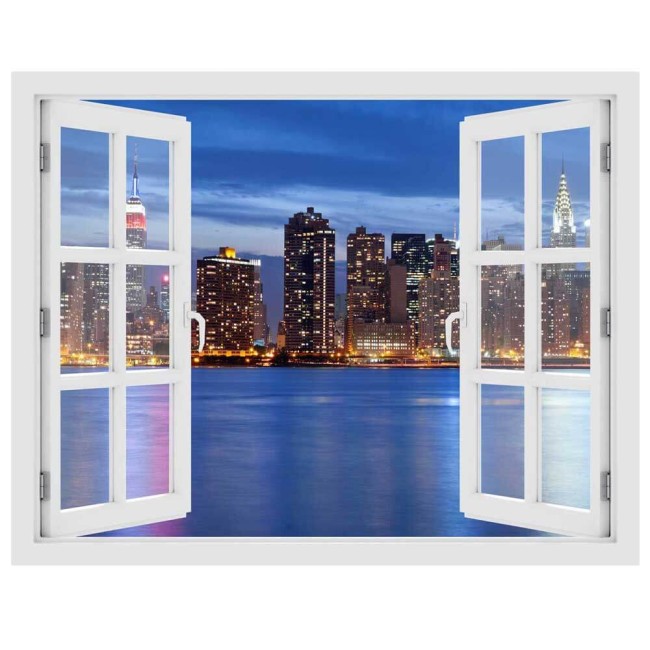 Manhattan Skyline - 3D hatású ablakos matrica