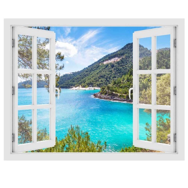 Thassos-sziget, Görögország - 3D hatású ablakos matrica