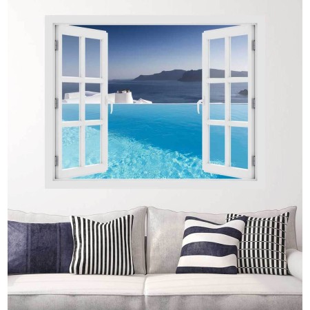 Kilátás az Égei tengerre - 3D hatású ablakos matrica