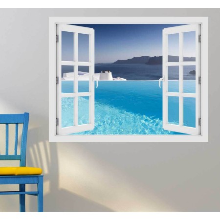 Kilátás az Égei tengerre - 3D hatású ablakos matrica