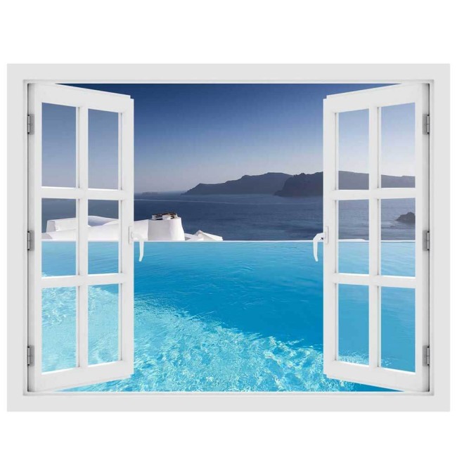 Kilátás az Égei tengerre - 3D hatású ablakos matrica