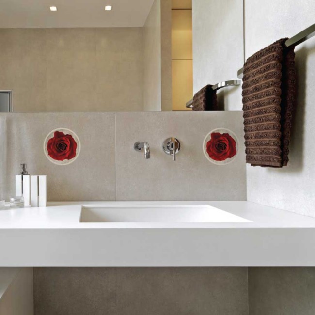 Csempe matrica - Rózsa - 4 darab