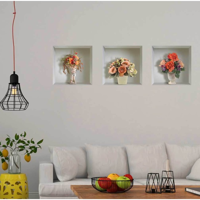 Virágdísz - 3D hatású matrica