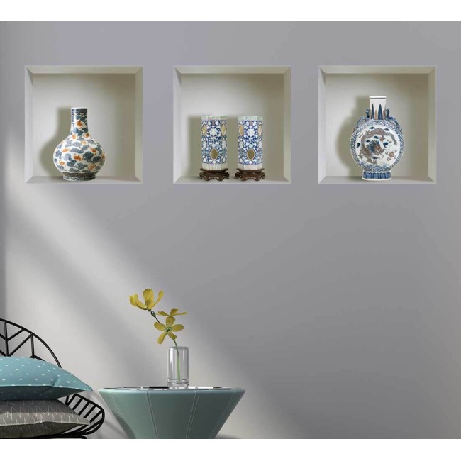 Kínai vázák - 3D hatású matrica