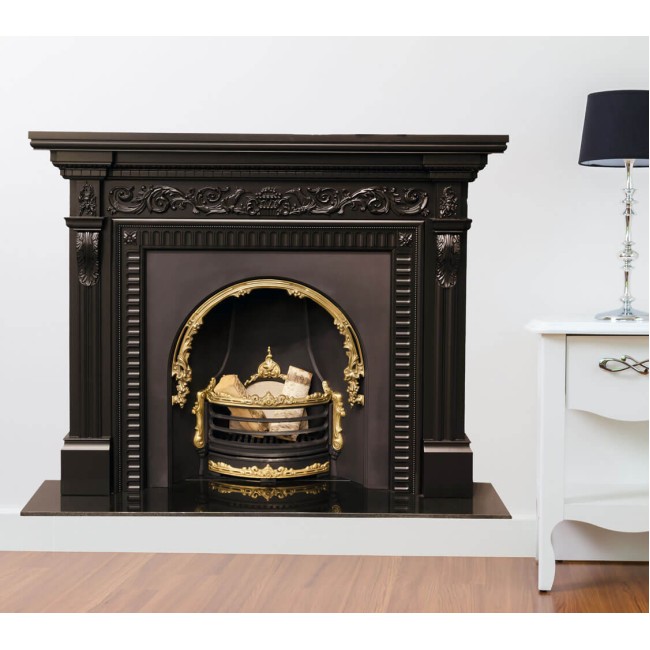 Fekete gyöngy kandalló - 3D hatású nyomtatott matrica