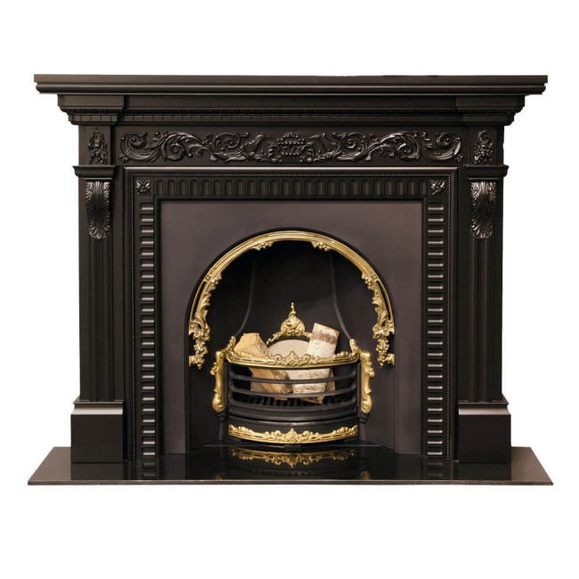 Fekete gyöngy kandalló - 3D hatású nyomtatott matrica