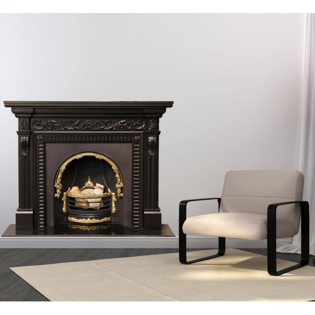 Fekete gyöngy kandalló - 3D hatású nyomtatott matrica