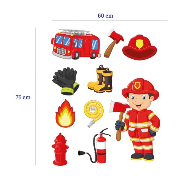 Tűzoltó - Színes matrica csomag