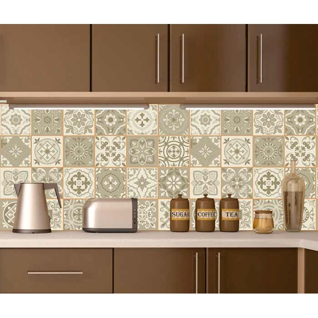 Csempe matrica - Szépia - 72 darab 10x10 cm