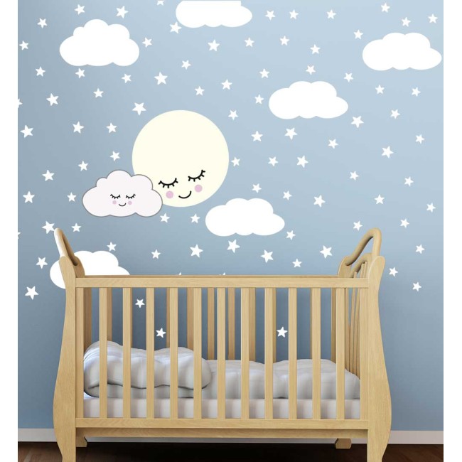 Szunyókáló Hold - Színes matrica csomag