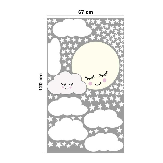 Szunyókáló Hold - Színes matrica csomag