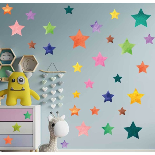 Akvarell csillagok - Nyomtatott matrica