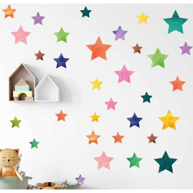 Akvarell csillagok - Nyomtatott matrica