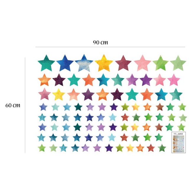 Akvarell csillagok - Nyomtatott matrica