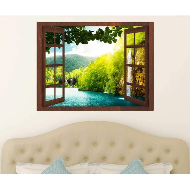 Barna keretes Horvát táj - 3D hatású ablakos matrica