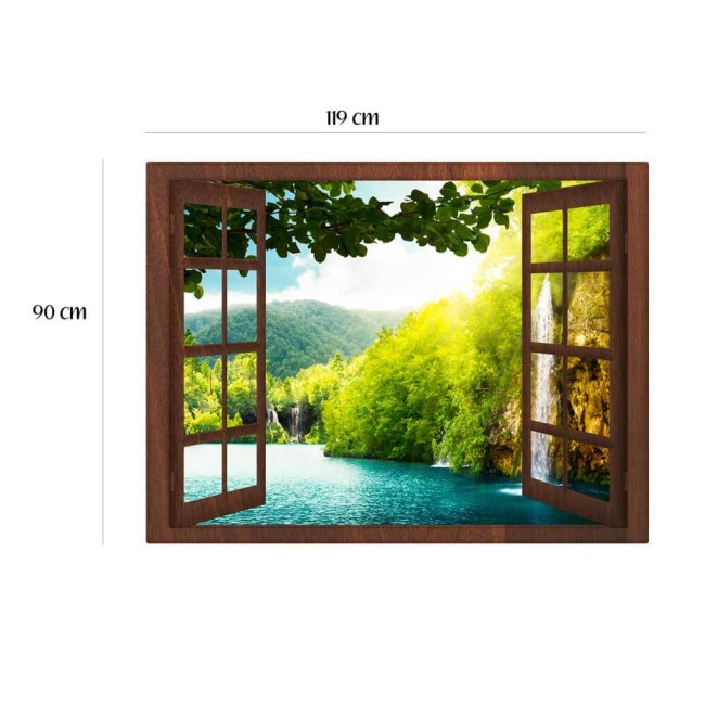Barna keretes Horvát táj - 3D hatású ablakos matrica