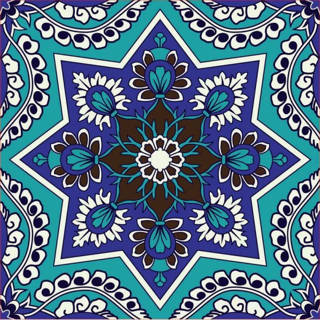 Csempe matrica - Orientális - 4 darab