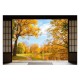 Vinil fotótapéta 3D hatással Shoji ajtó - Őszi színek - 360x240