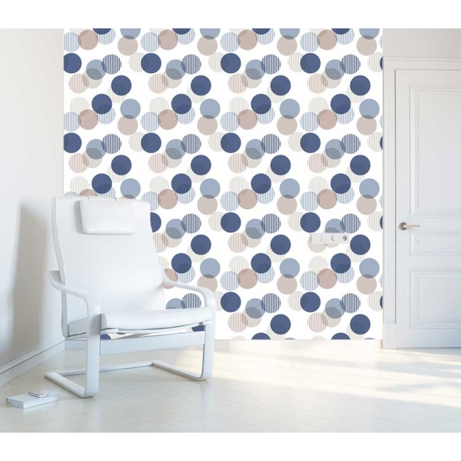 Fotótapéta - Kék-bézs körök - 60x240