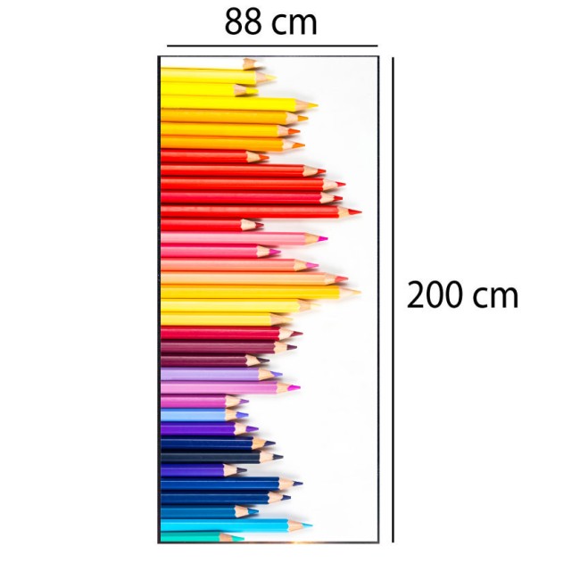 Ajtó matrica - Színes ceruzák