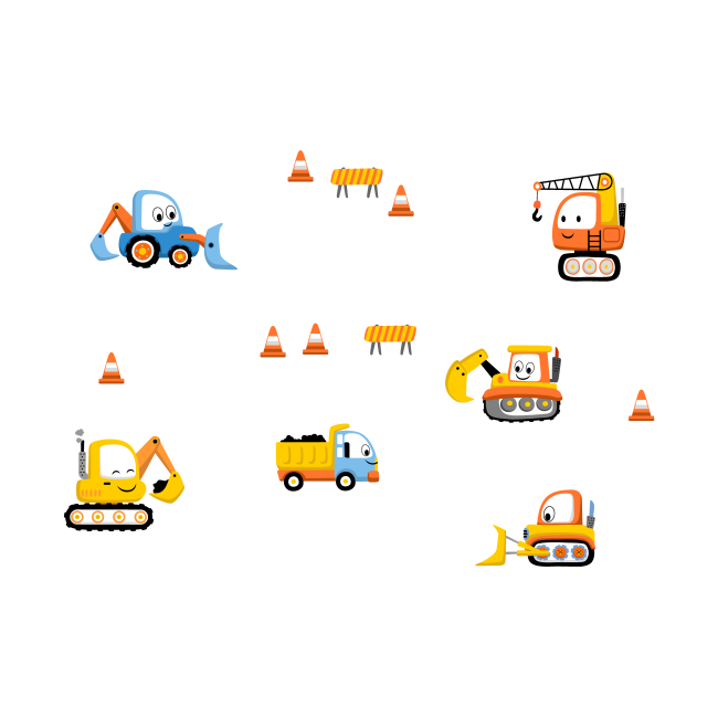 Építőipari járművek - Színes Matrica