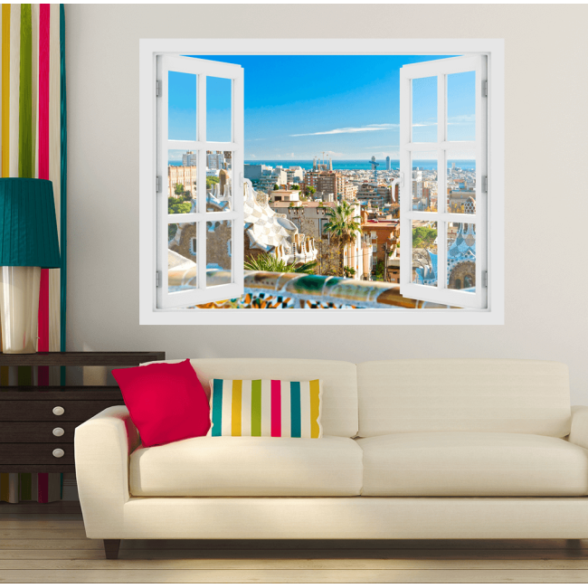 Guell Park Barcelonában - 3D hatású ablakos matrica