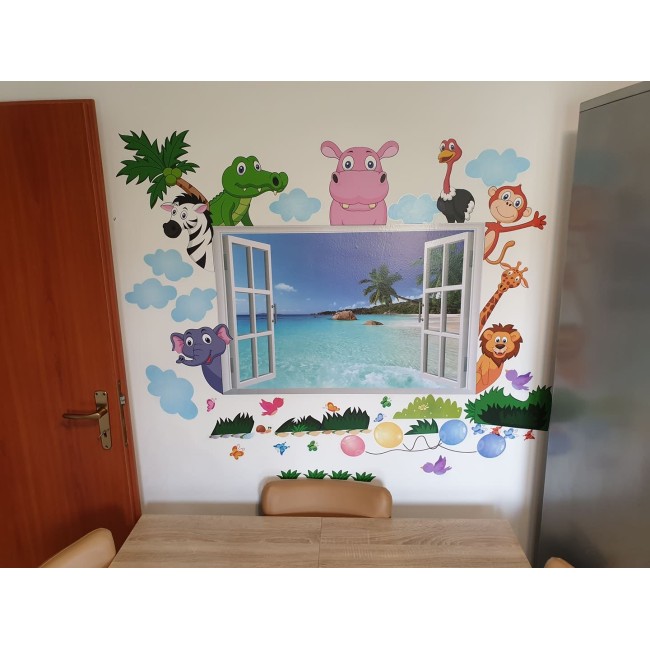 Állatkerti állatok - Színes matrica csomag