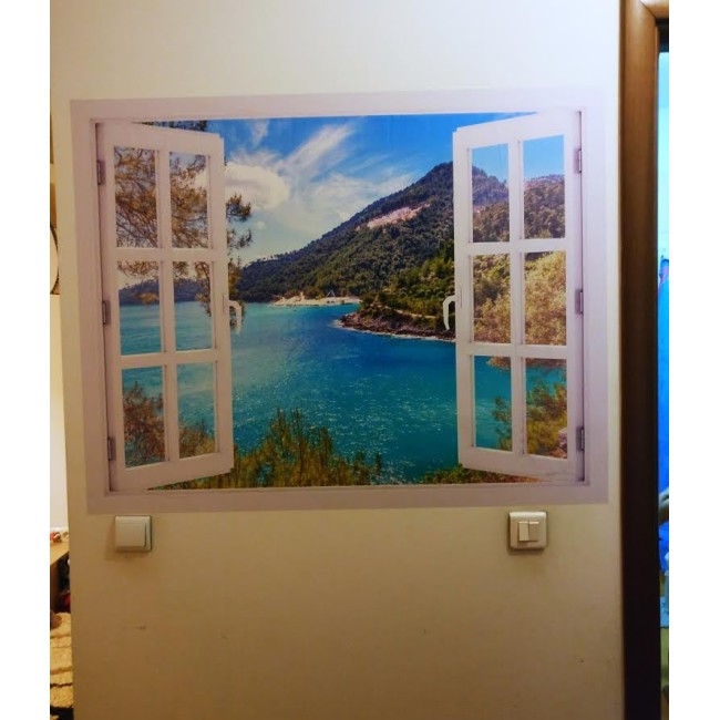 Thassos-sziget, Görögország - 3D hatású ablakos matrica