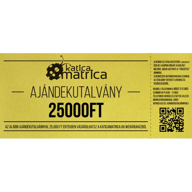 Ajándék kártya 25000FT