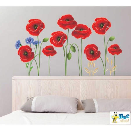 Élethű pipacs - Színes matrica csomag