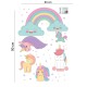 Szivárványos unikornisok - Színes matrica csomag