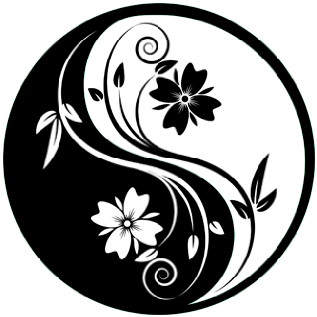 Virág Yin és Yang - Falmatrica / Faltetoválás