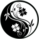 Virág Yin és Yang - Falmatrica / Faltetoválás