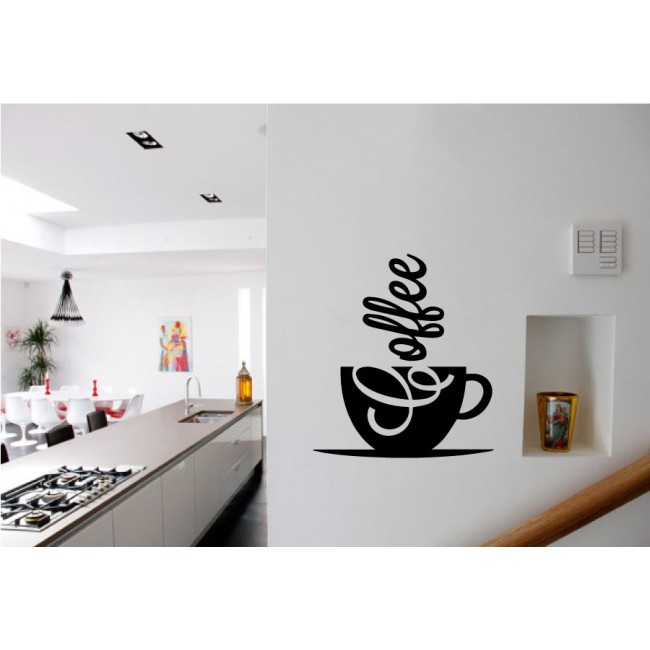 Kávézós csésze - Falmatrica / Faltetoválás