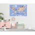 Színes állatos világtérkép gyerekszobába - Nyomtatott matrica