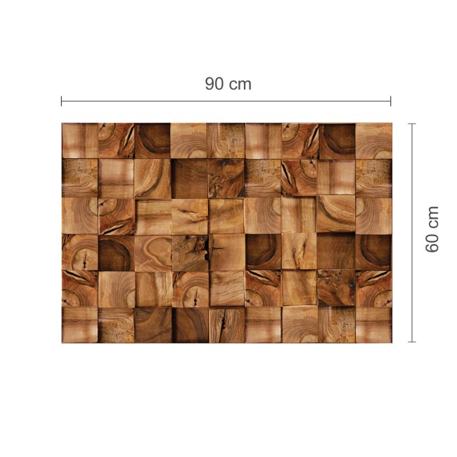 Négyzet alakú famintás - Barna matrica 