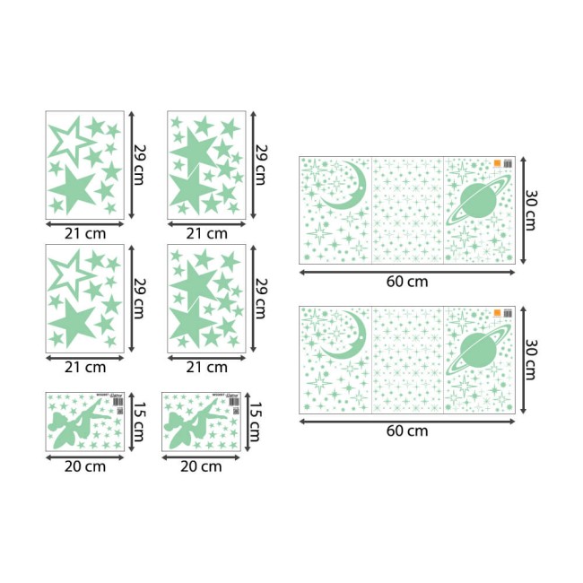 Tündérek az égen - Foszforeszkáló falmatrcia