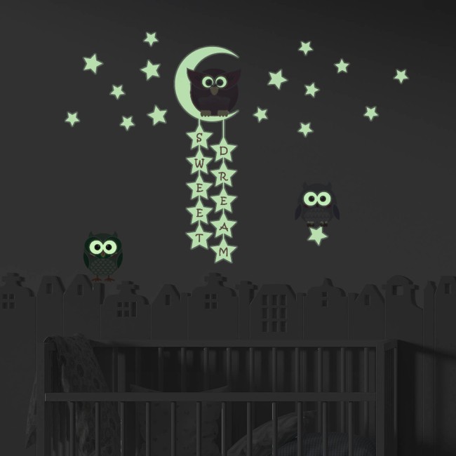 Éjjeli baglyok - Foszforeszkáló falmatrica