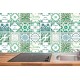Csempe matrica - Green Vintage Mosaic Tiles – French - 24 drb - 15x15 cm