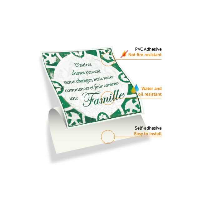 Csempe matrica - Green Vintage Mosaic Tiles – French - 24 drb - 15x15 cm