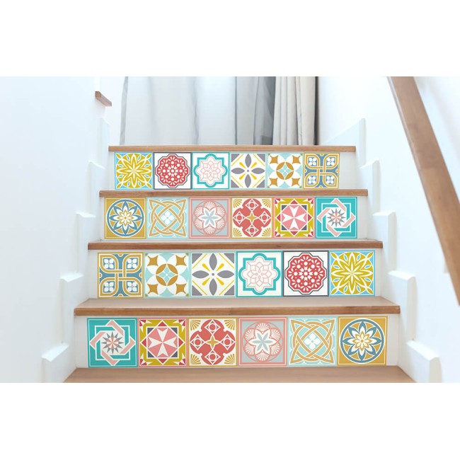 Csempe matrica - Malia Colourful - 24 drb - 15x15 cm