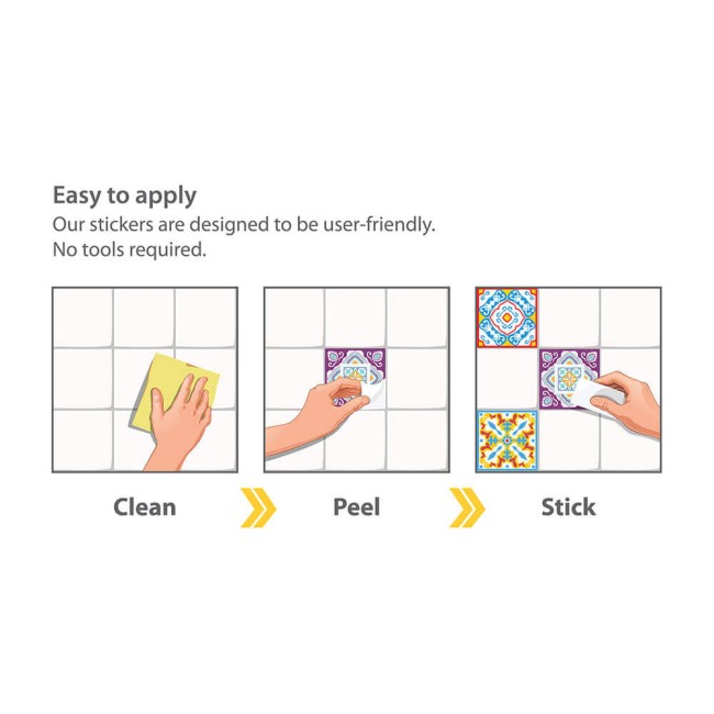 Csempe matrica - Classic Mediterranean Colourful Mixed SET 2 - 24 drb - 15x15 cm