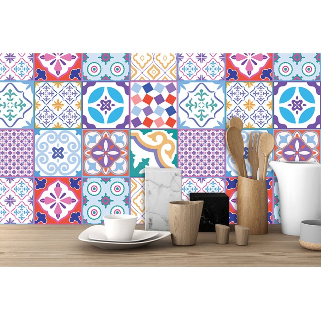 Csempe matrica - Classic Moroccan Colourful Mixed SET 1 - 24 drb - 15x15 cm