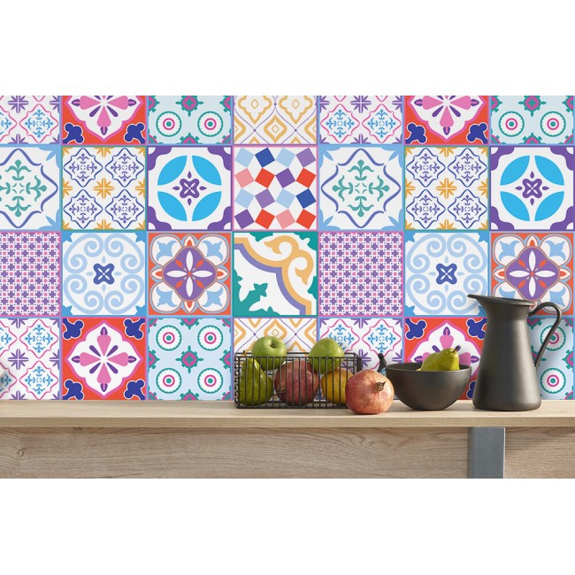 Csempe matrica - Classic Moroccan Colourful Mixed SET 1 - 24 drb - 15x15 cm