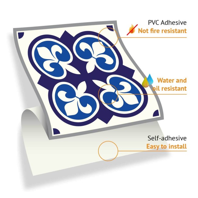 Csempe matrica - Spanish and Moroccan Blue - 12 drb - 20x20 cm