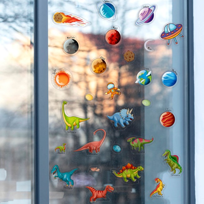 Dinoszauruszok és Naprendszer - Zselé matrica