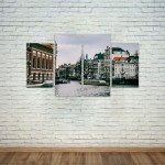 Többrészes vászonkép - Amszterdam csatornái