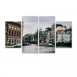 Többrészes vászonkép - Amszterdam csatornái