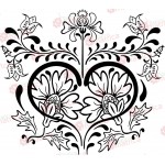 Stilizált tulipán és virágcsokor - Falmatrica / Faltetoválás