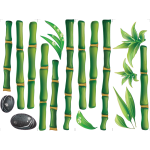 Bambusz ültetvény - Színes matrica csomag